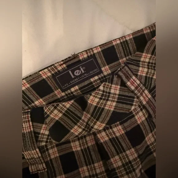 LEI Y2K Vintage Flare Bell bottom pants Plaid - Picture 4 of 4